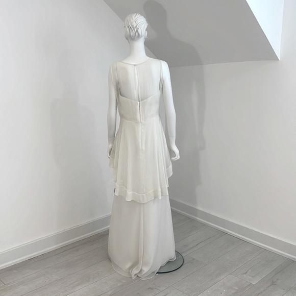 NWT Sample Lela Rose LR215 IVORY SIZE 10 texture Lux Chiffon PRISTINE - Picture 3 of 5